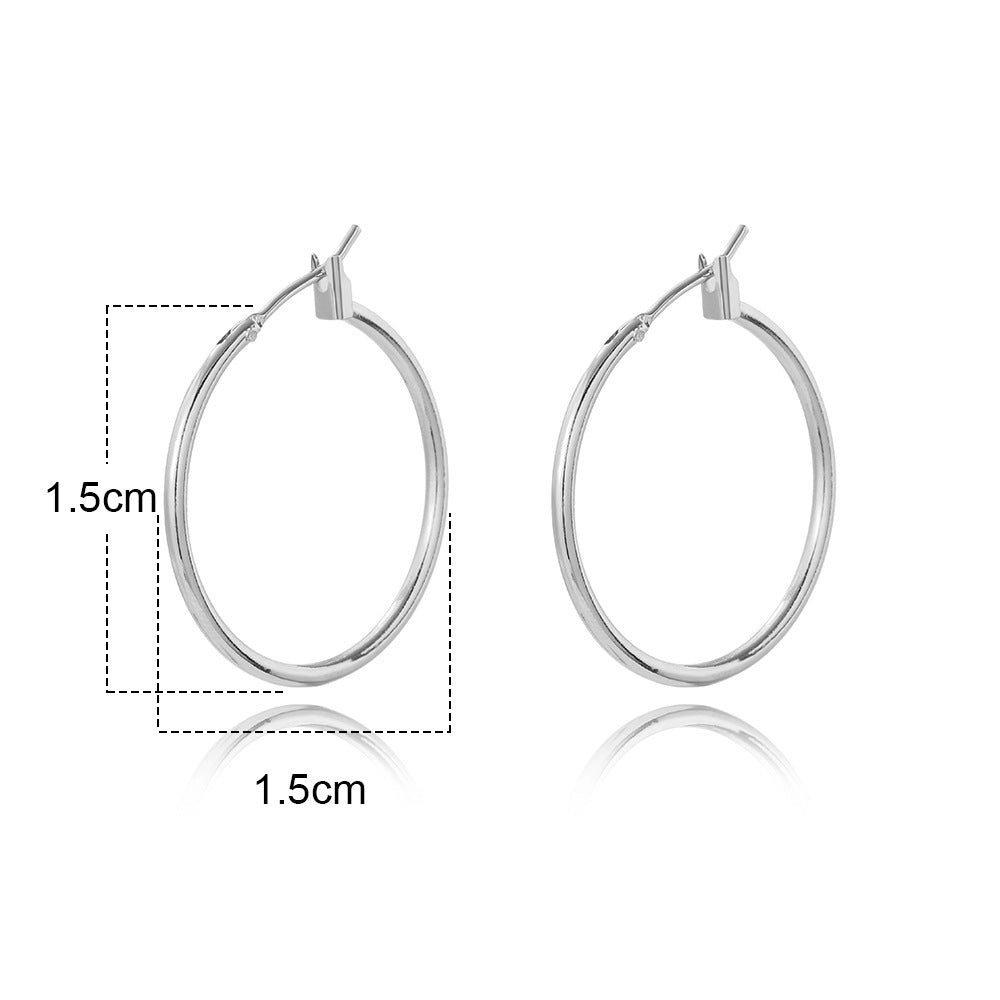 Round Geometric Copper Electroplating Earrings