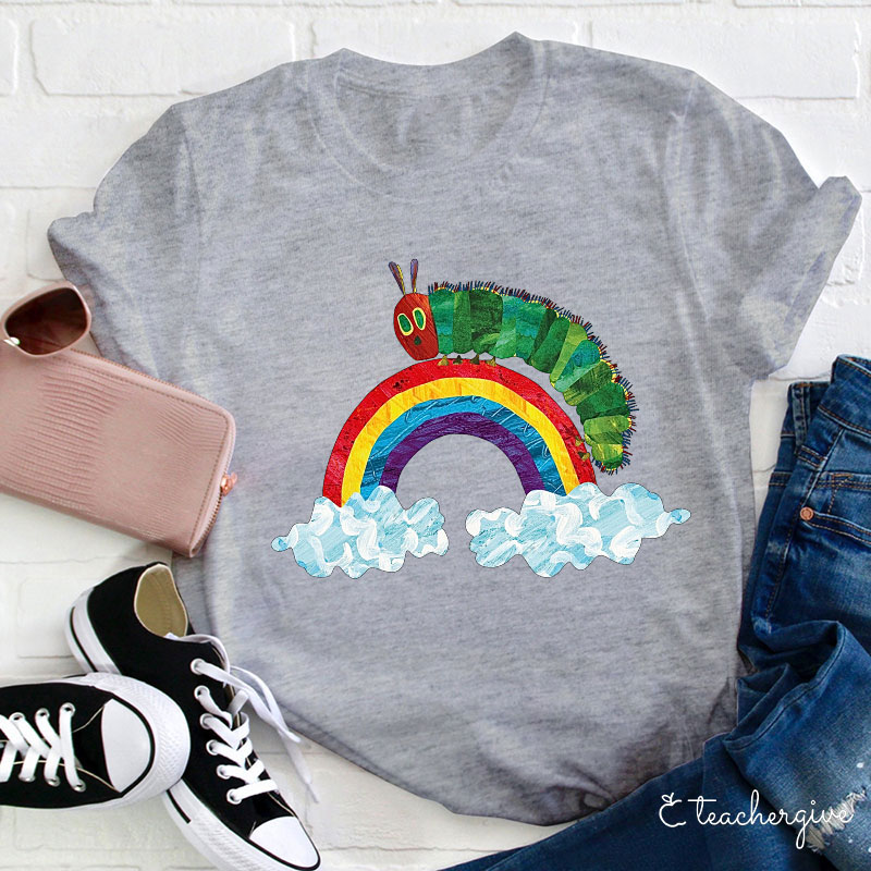 The Very Hungry Caterpillar Rainbow Teacher T-Shirt