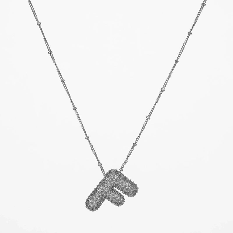Copper Gold Plated Silver Plated IG Style Minimalist Plating Inlay Letter Zircon Pendant Necklace