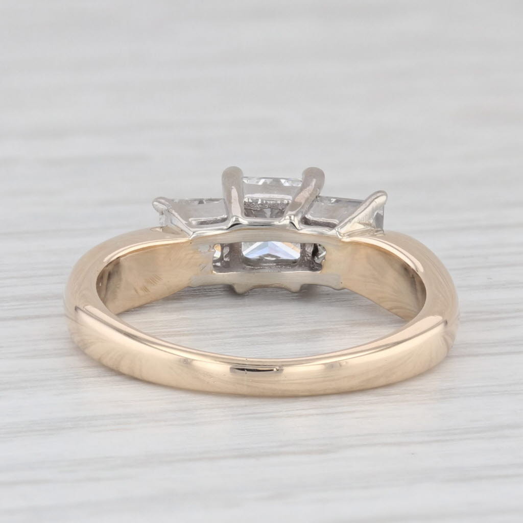 1.06ctw Princess Diamond 3-Stone Engagement Ring 14k Gold Size 5.25