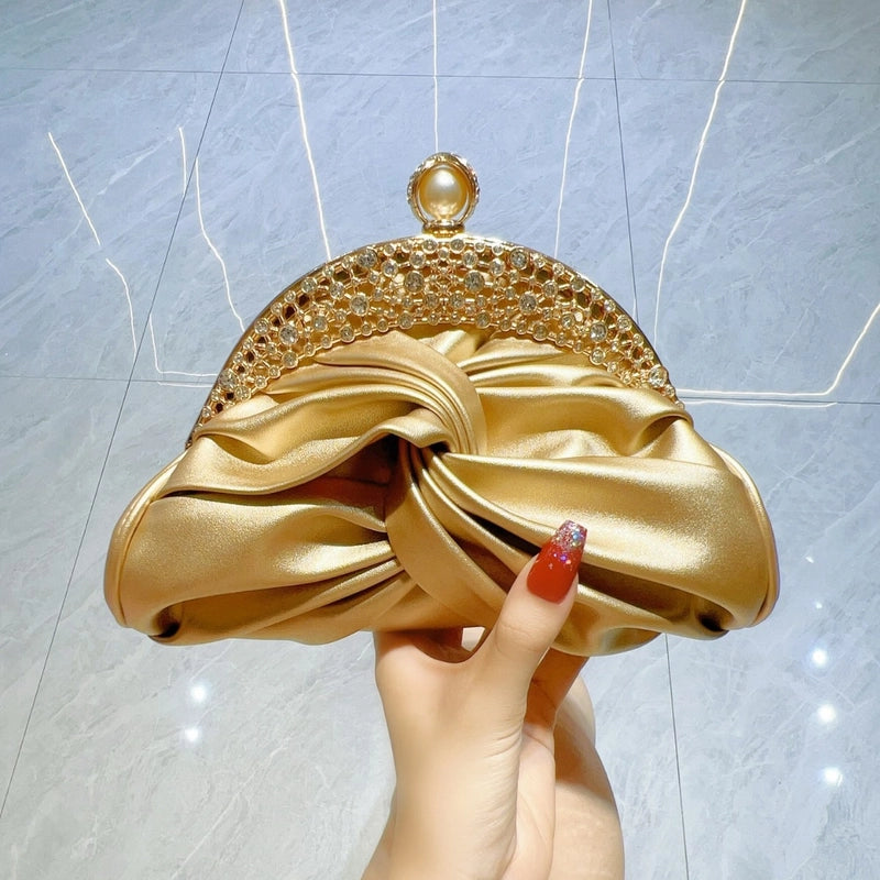 White Black Gold PU Geometric Pillow Shape Evening Bags