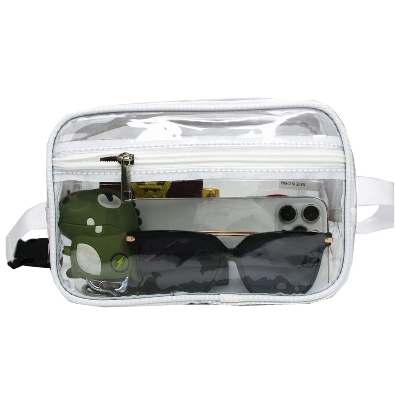 Transparent Waist Bag Men's And Women's Stadium Approved Belt Bag With Adjustable Shoulder Strap. Suitable For Holiday Game Travel