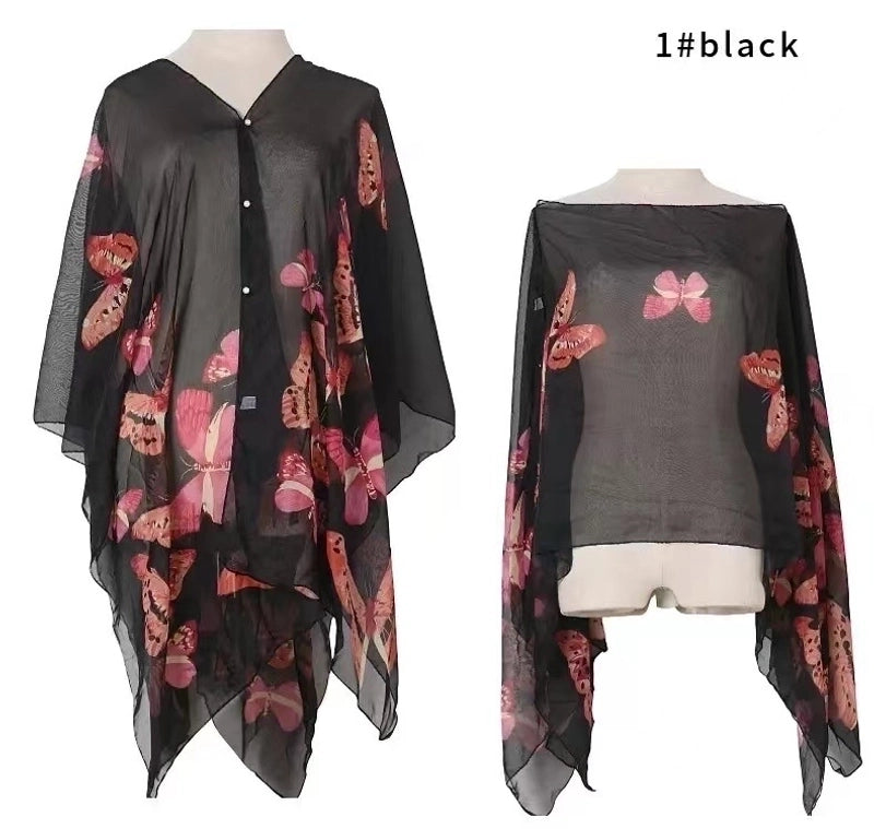 Women's Cute Sweet Printing Polyester Printing Silk Scarf