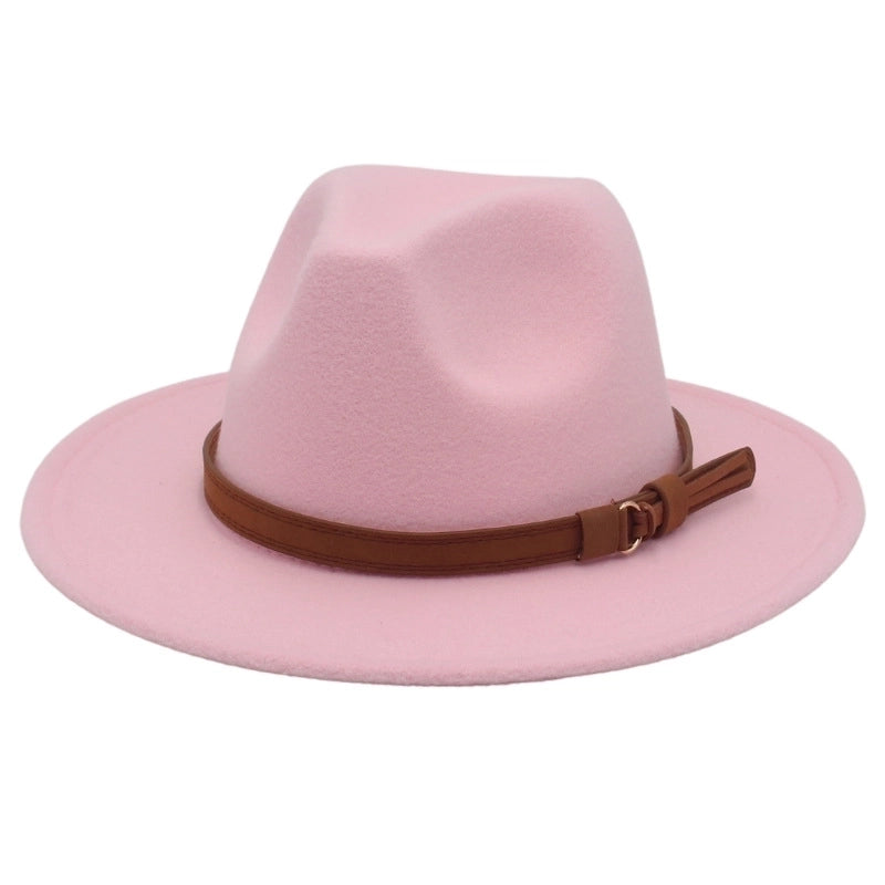 Unisex Fashion Solid Color Big Eaves Cloche Hat