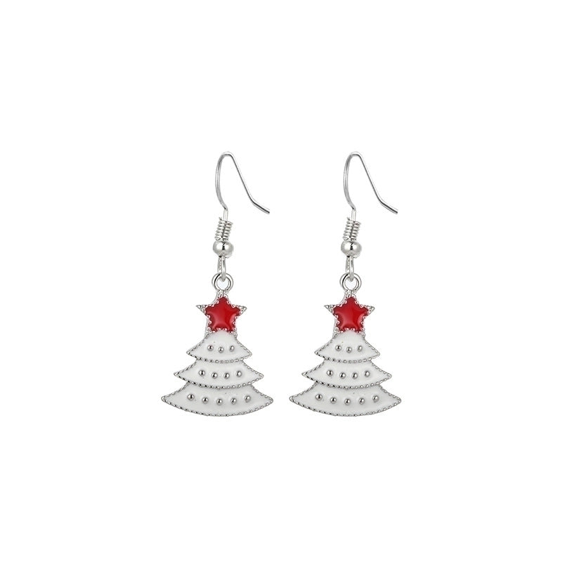 Fashion Santa Claus Christmas Socks Bell Epoxy Alloy Earrings
