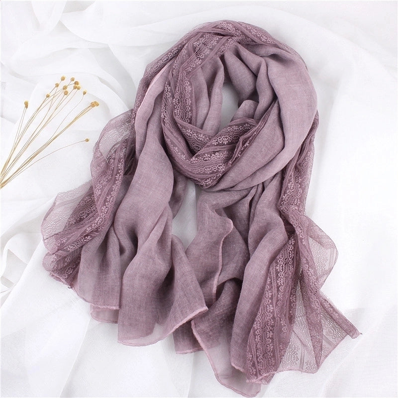 Women's Elegant Solid Color Cotton Scarf