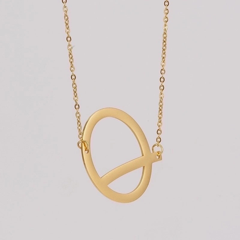 Fashion Letter 304 Stainless Steel 18K Gold Plated Plating Stainless Steel Necklaces