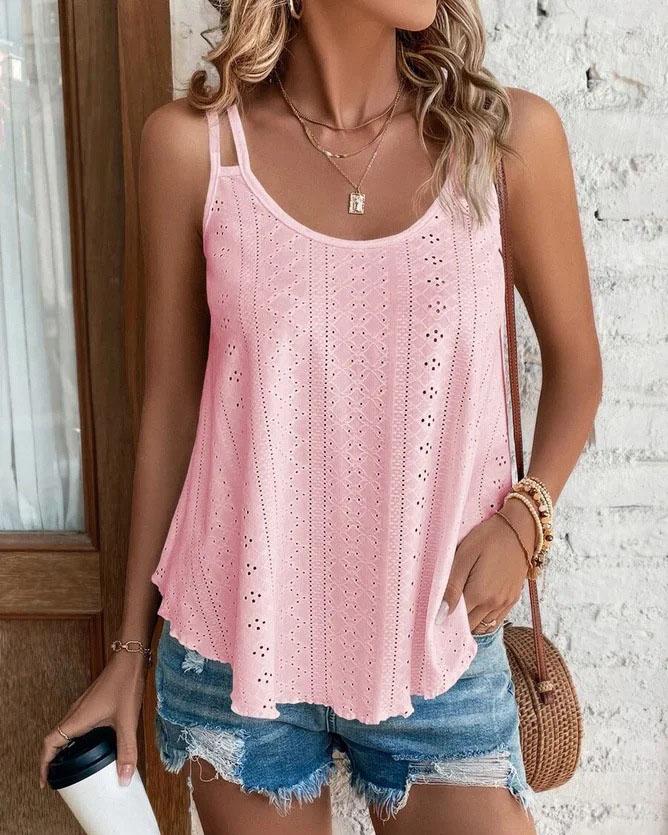 Crew Neck Sleeveless Tank Top