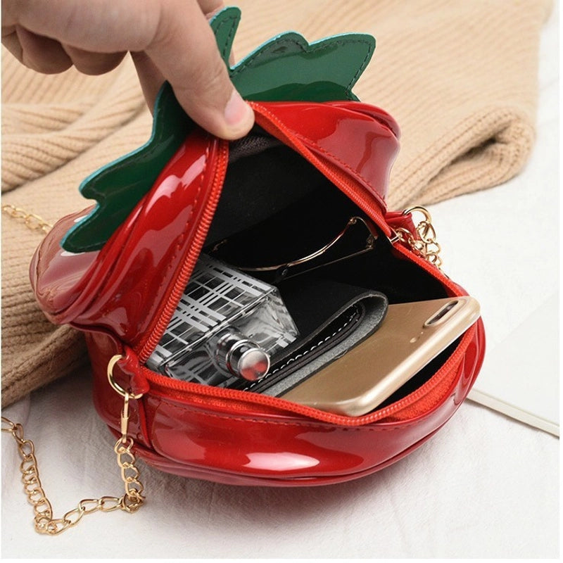 Women's Small PU Strawberry Streetwear Heart-shaped Zipper Underarm Bag