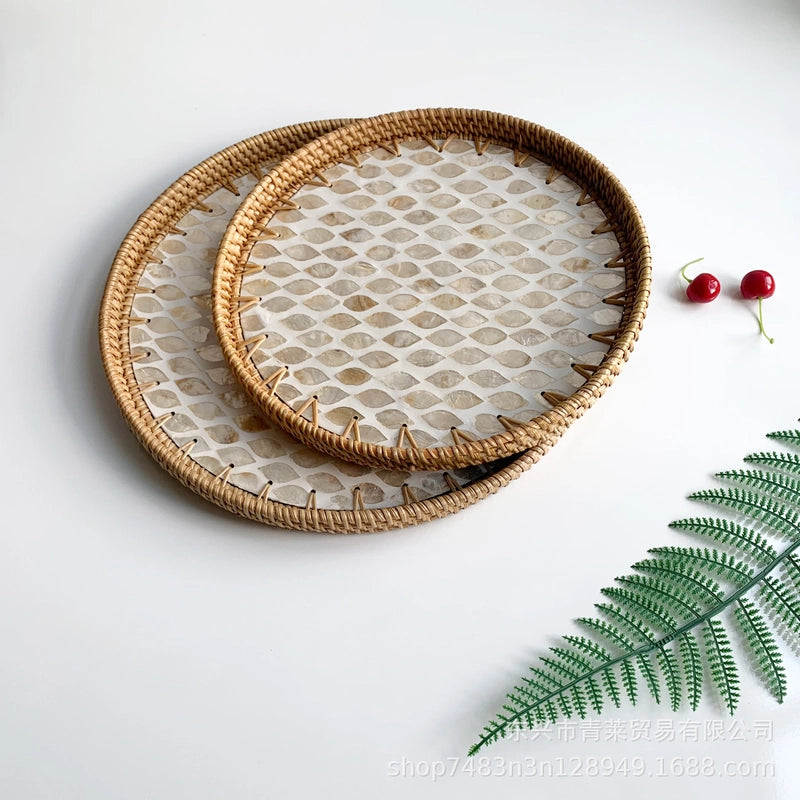 Pastoral Flower Grass Shell Fruit Plate