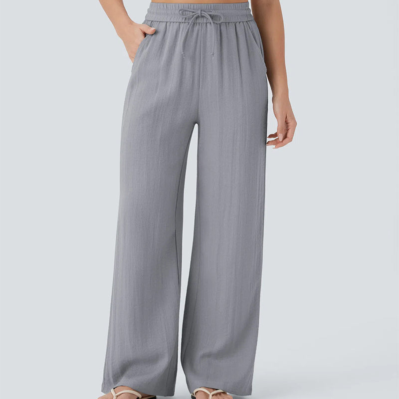 🔥LAST DAY SALE - 49% OFF🎁Lightweight Summer Linen Pants Solid Color Drawstring Casual Pants - Breathable & Skin-Friendly