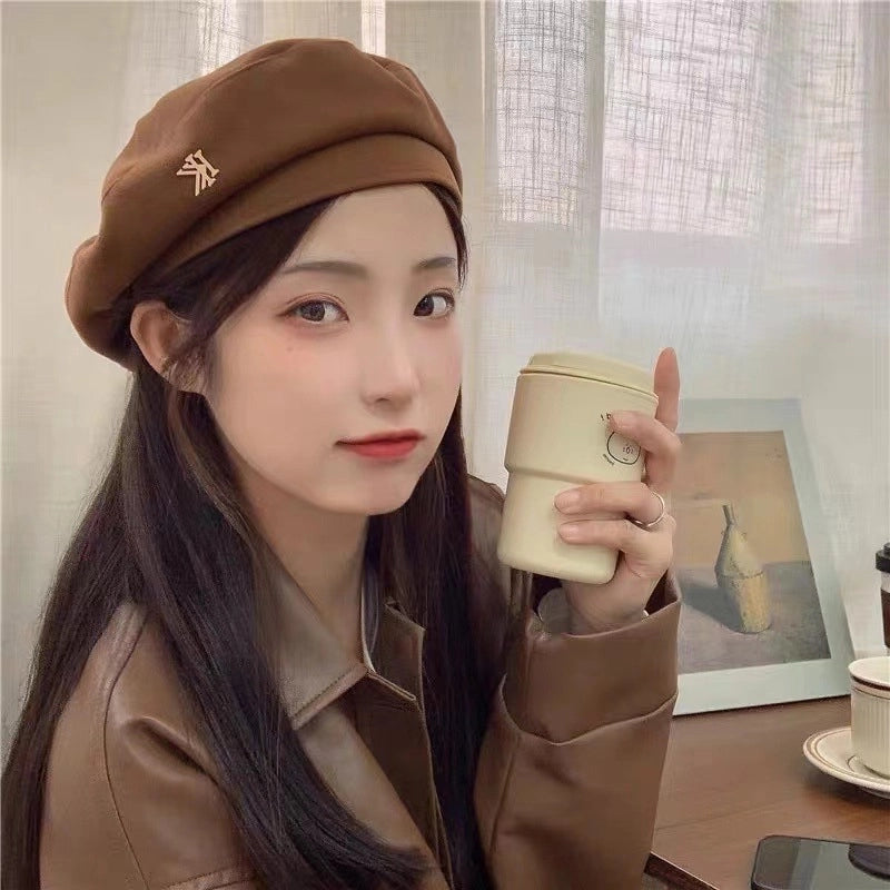 Love Beret Love 2025 Women Autumn And Winter New Woolen Hat Big Head Circumference Face Small