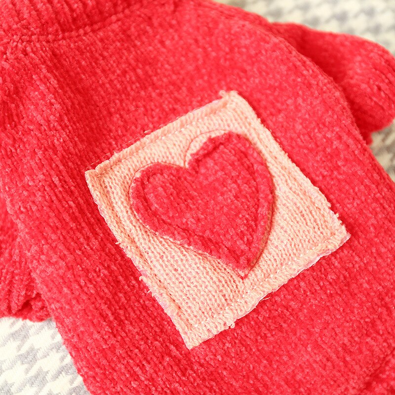 Heart Pattern Warm Dog Cat Sweater