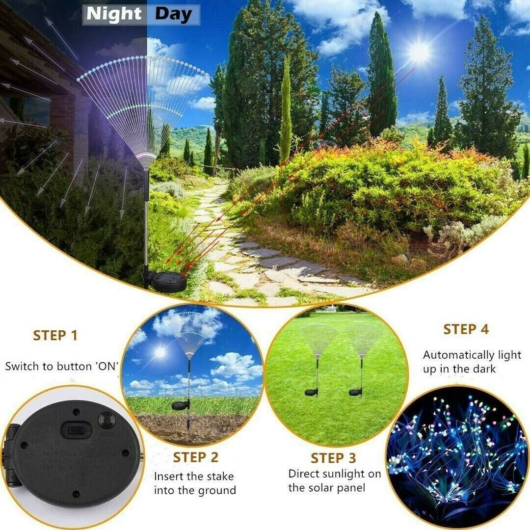 49% OFF Waterproof Solar Garden Fireworks LED Light