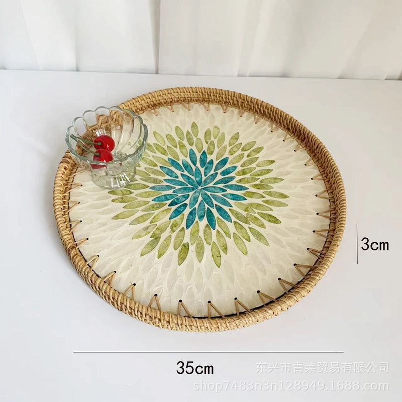 Pastoral Flower Grass Shell Fruit Plate