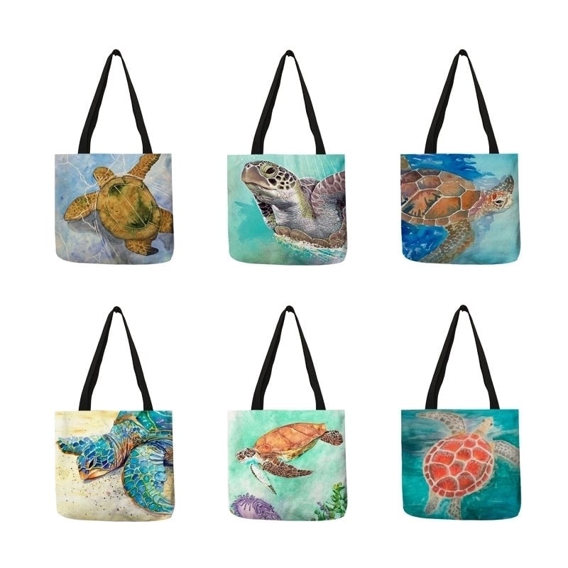 Women's Medium Polyester Animal Vacation Beach Square Open Tote Bag