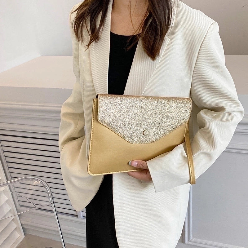 Women's Medium Pu Leather Solid Color Basic Magnetic Buckle Clutch Bag