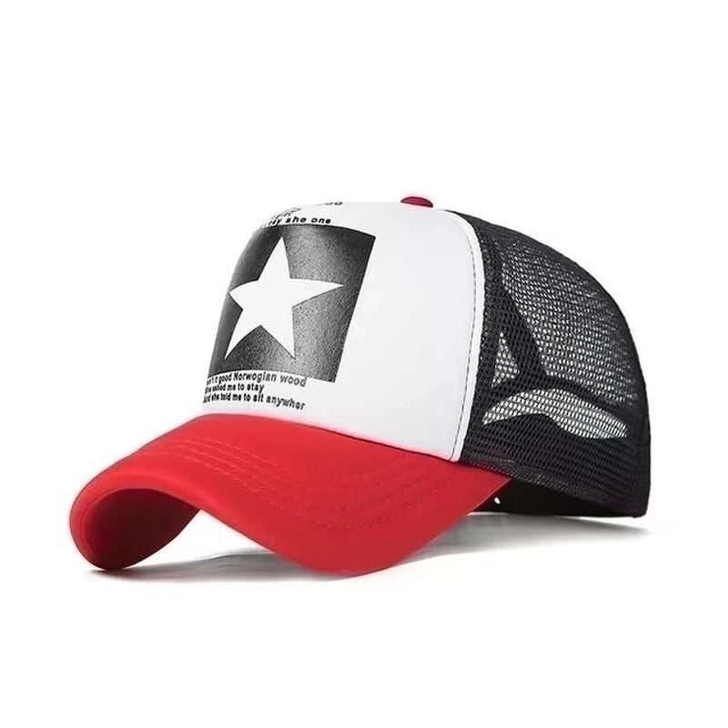 Unisex Basic Minimalist Letter Star Curved Eaves Baseball Cap