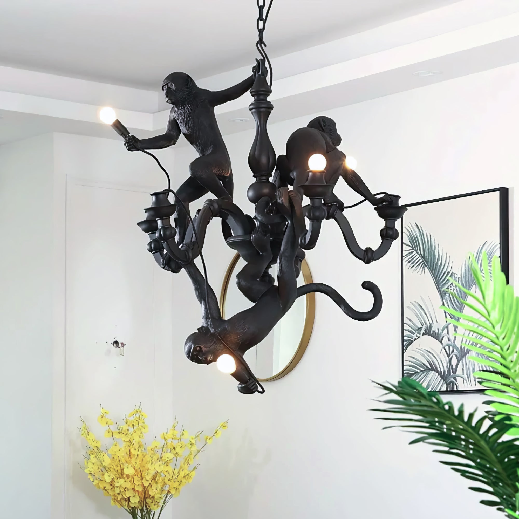 refurbished | Seletti Monkey Chandelier. black