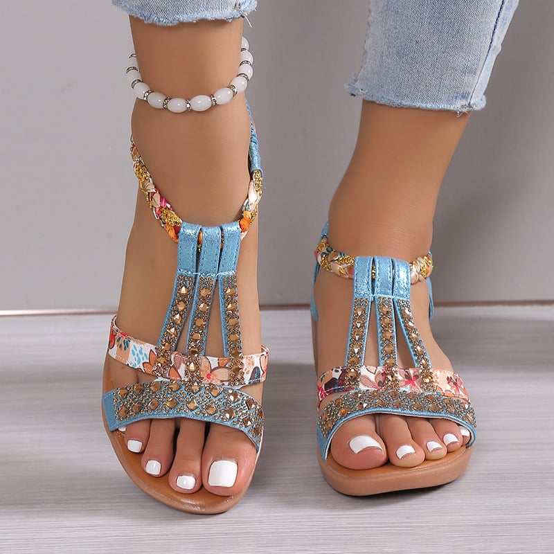 🔥Last Day Promotion 49% OFF - Women's New Summer Rhinestone Open Toe Orthopaedic Sandals