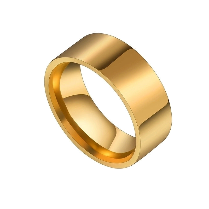 Fashion Solid Color 201 Stainless Steel 18K Gold Plated Plating Stainless Steel Rings