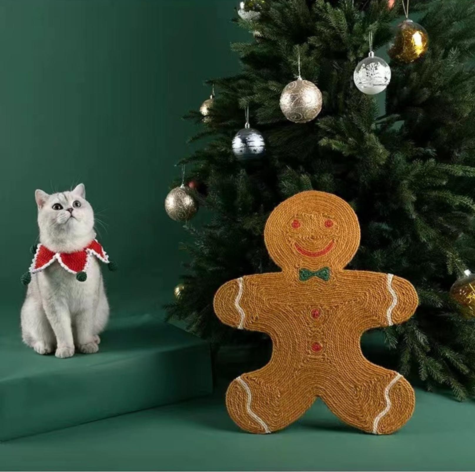 Christmas Gingerbread Man Scratching Mat Cat Scratcher