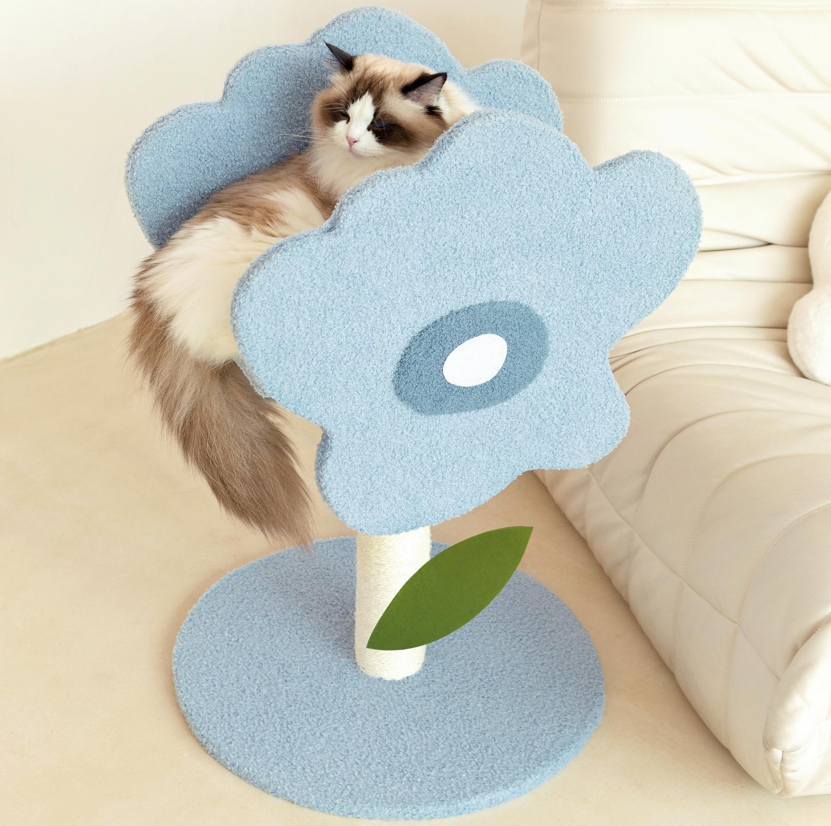 Wulee Cute Flower Shaped Cat Scratching Post Tree