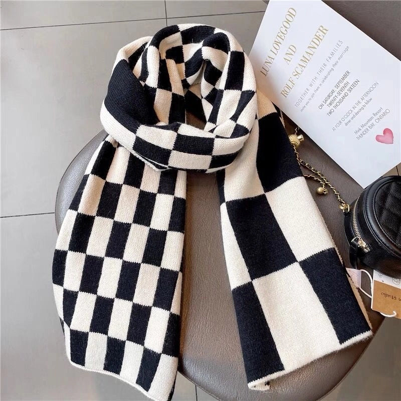 Plaid Cashmere Scarf Women's Winter New High-end Shawl Student Warm Neck Fashion