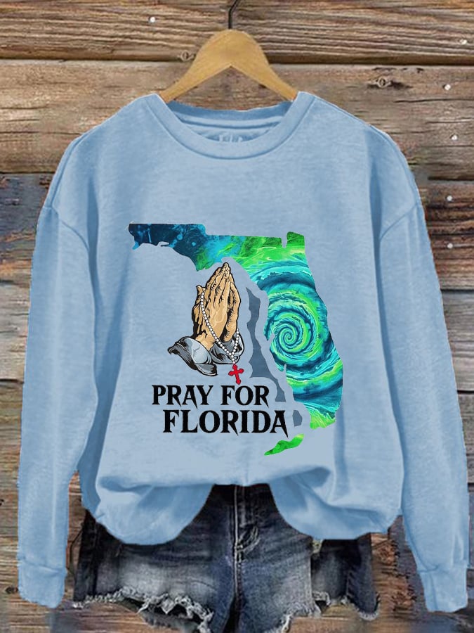 Women's Pray For Florida Printed Sweatshirt