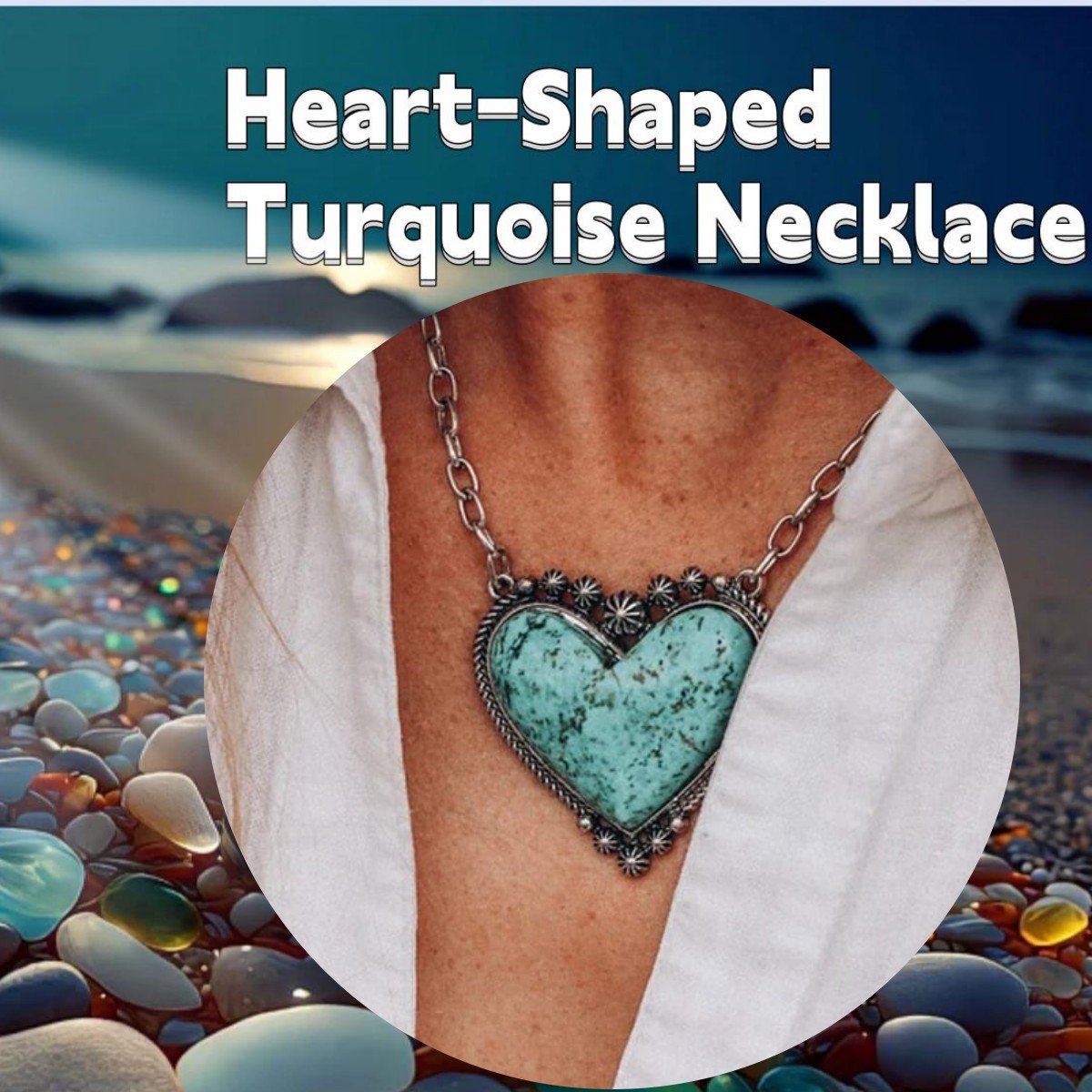 🔥49% OFF🎁Heart-Shaped Turquoise Necklace