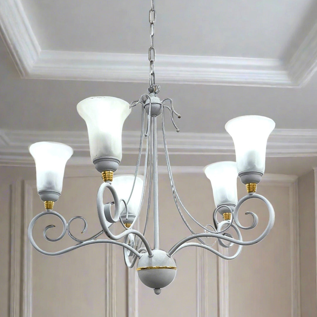 Grey & White Chandelier