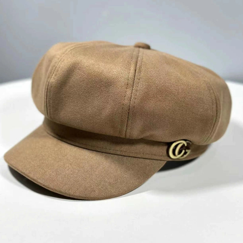 Women's Basic Solid Color Curved Eaves Beret Hat