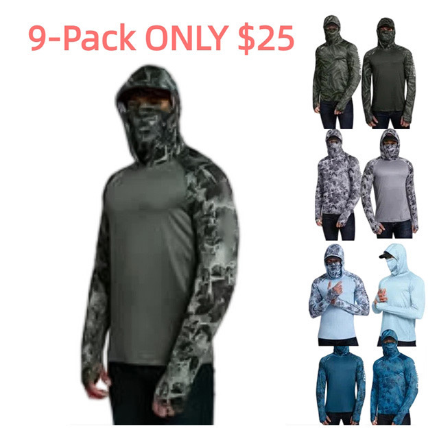 UPF 100+ Sun Protection Hoodie Shirts with UV Detection
