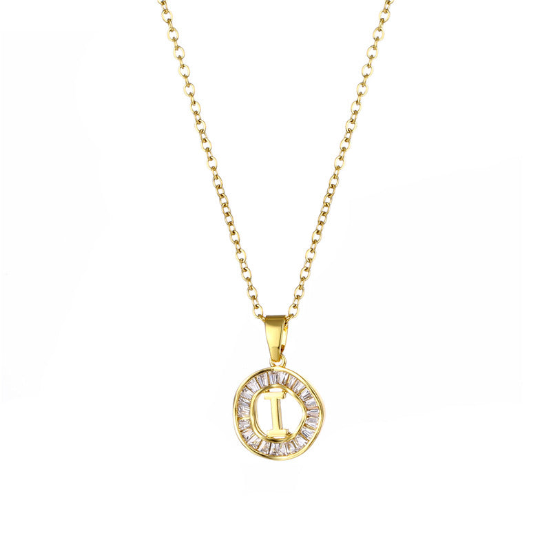 Natural Letter Text Number Stainless Steel Electroplating Necklaces