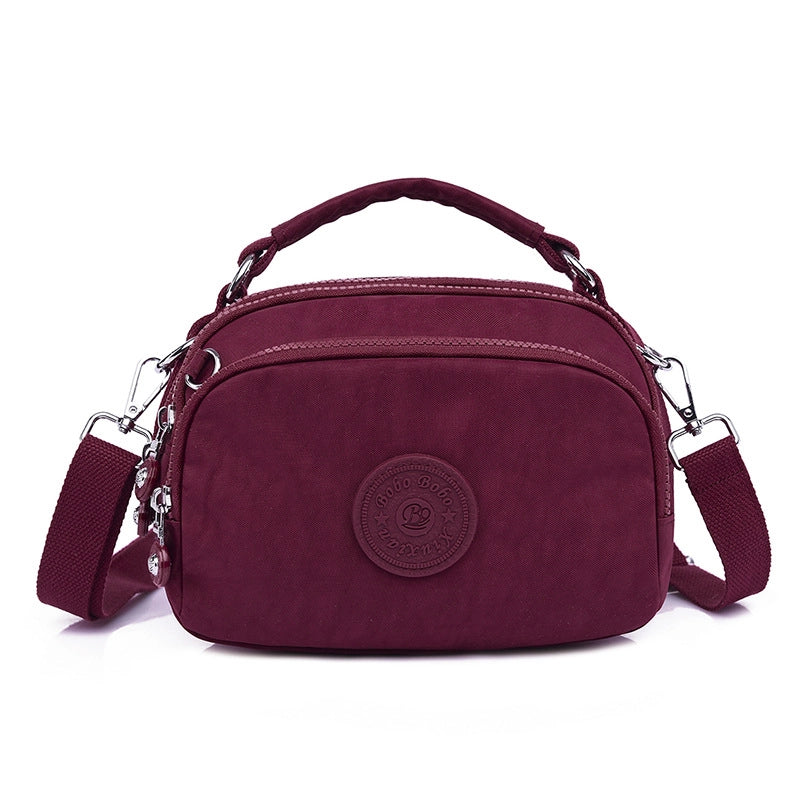 Women's Small Nylon Solid Color Basic Classic Style Square Zipper Crossbody Bag