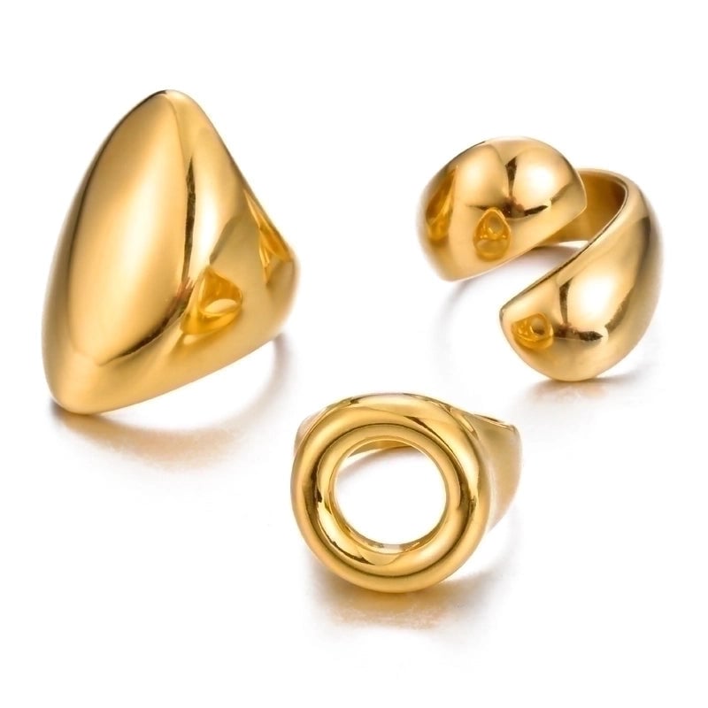 Minimalist Geometric 304 Stainless Steel Plating Stainless Steel Rings