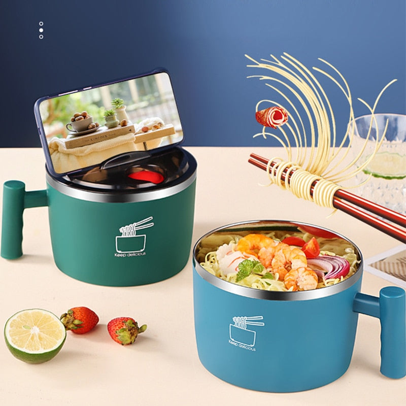 ChefGenius Ramen Bowl with Phone Holder Lid