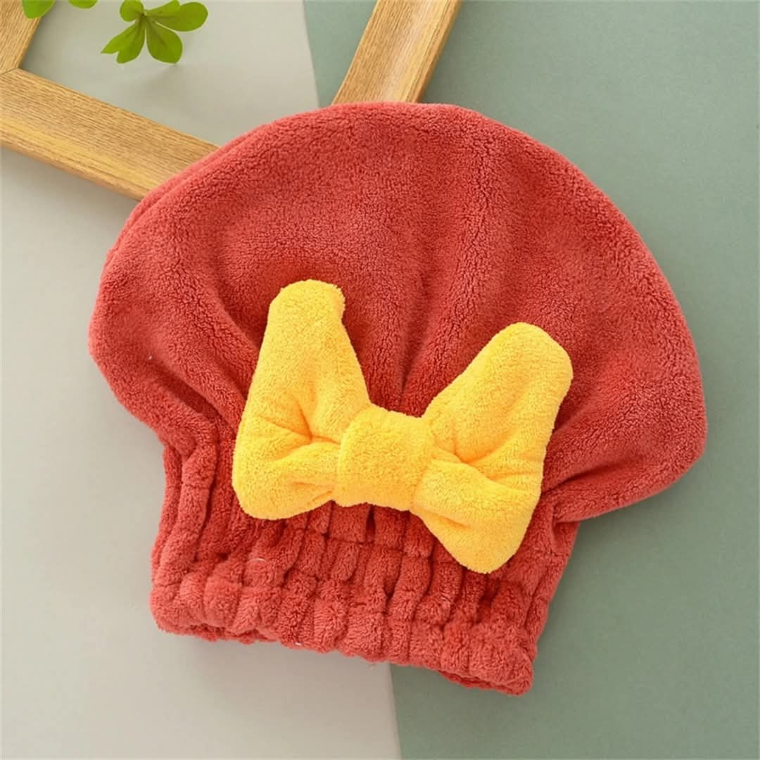 BOW TIE SHOWER TOWEL CAP