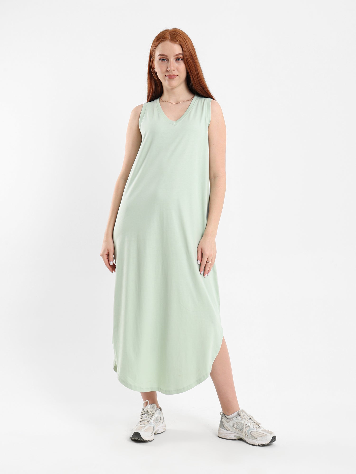 Sleeveless High-Low Midi Dress