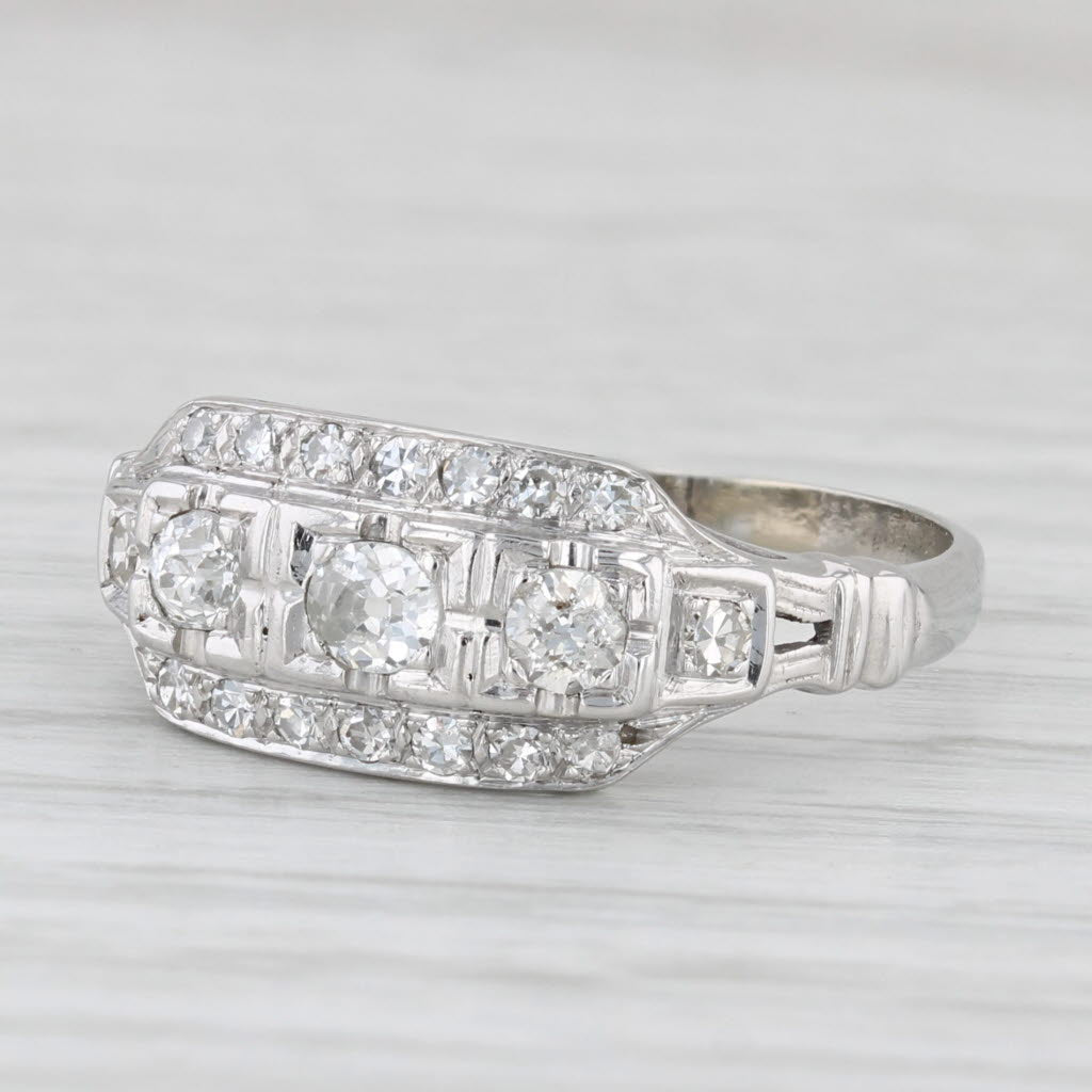 Vintage 0.43ctw Diamond Ring 14k White Gold Size 8.5