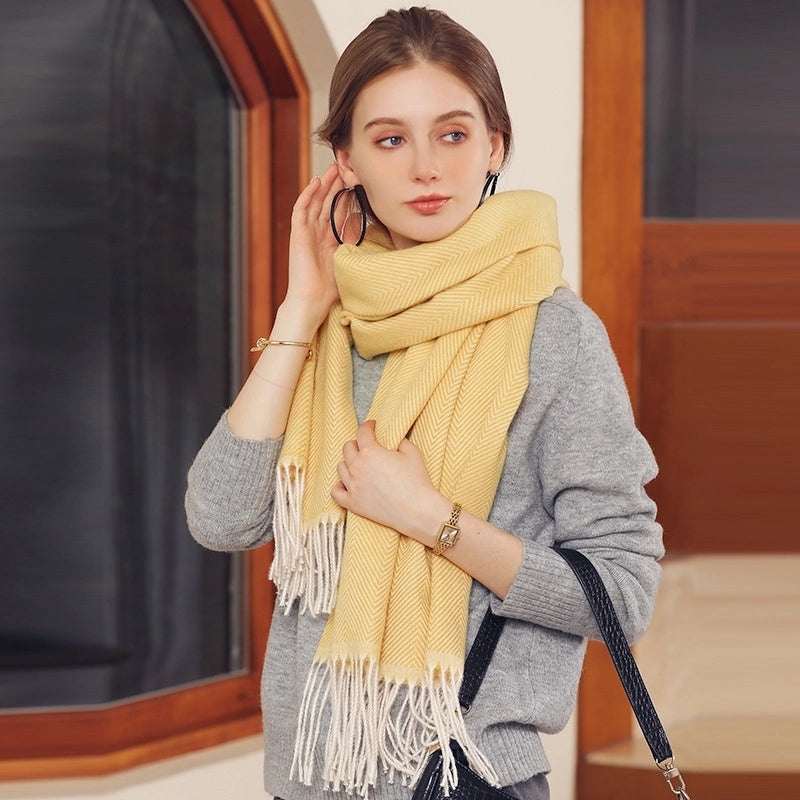 Women's Elegant Streetwear Stripe Imitation Cashmere Scarf