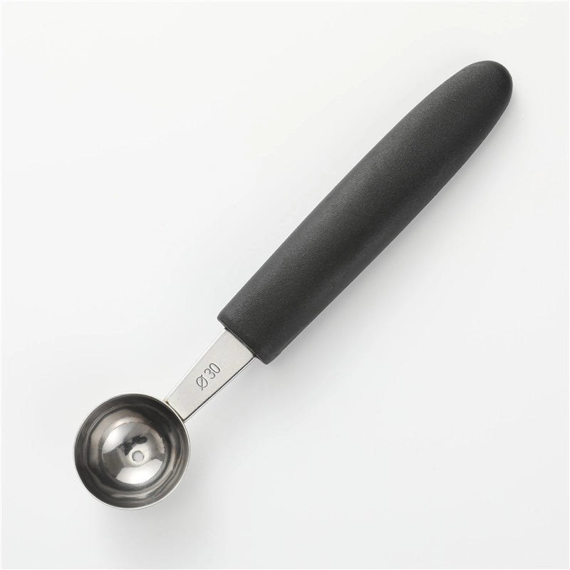 Simple Stainless Steel Fruit Ball Digger Ice Cream Watermelon Platter Digging Spoon Household Kitchen Metal Spoon With Rubber Handle
