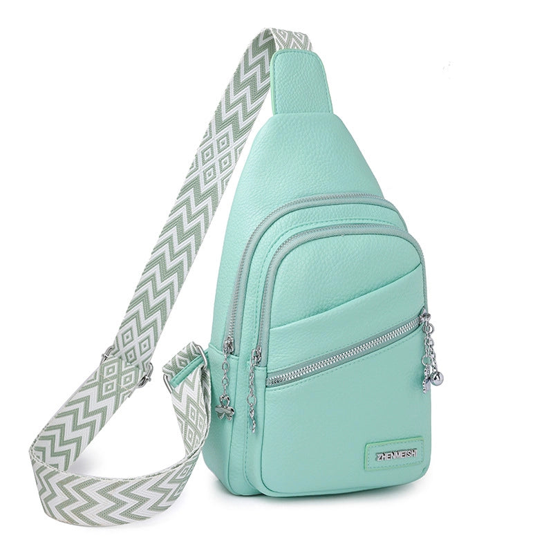 Women's Pu Leather Solid Color Elegant Bucket Zipper Fanny Pack