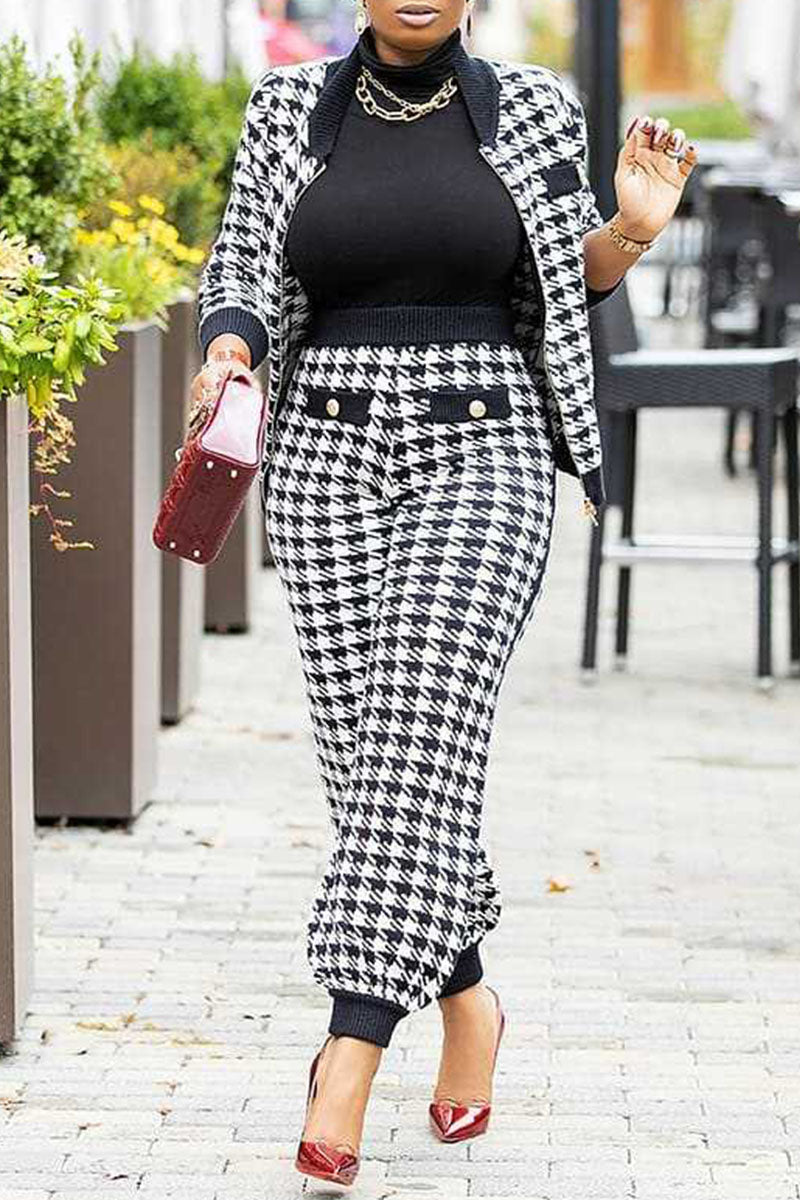 Fashion Casual Print Patchwork Long Sleeve Two Pieces