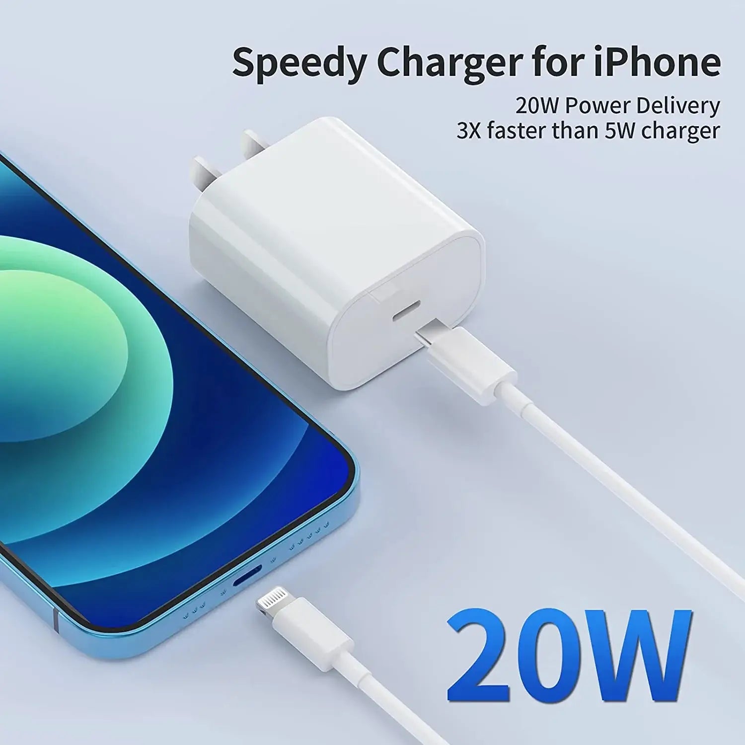 20W iPhone Power Adapter with Lightning Cable