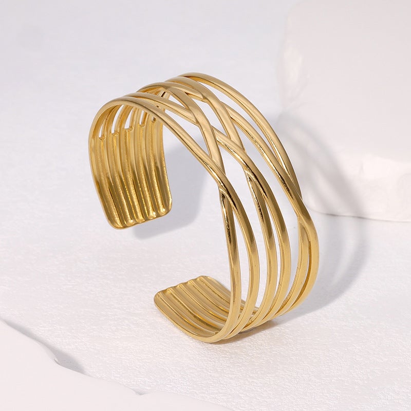 Geometric Irregular Simple Cold Style Personality Fashion Gold-Plated Stainless Steel Bracelet Bracelet