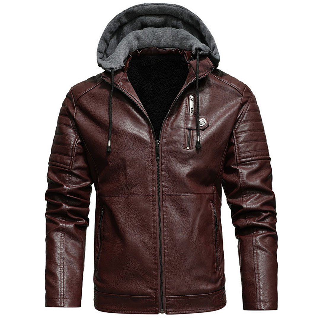 Luca Leather Hoodie Jacket