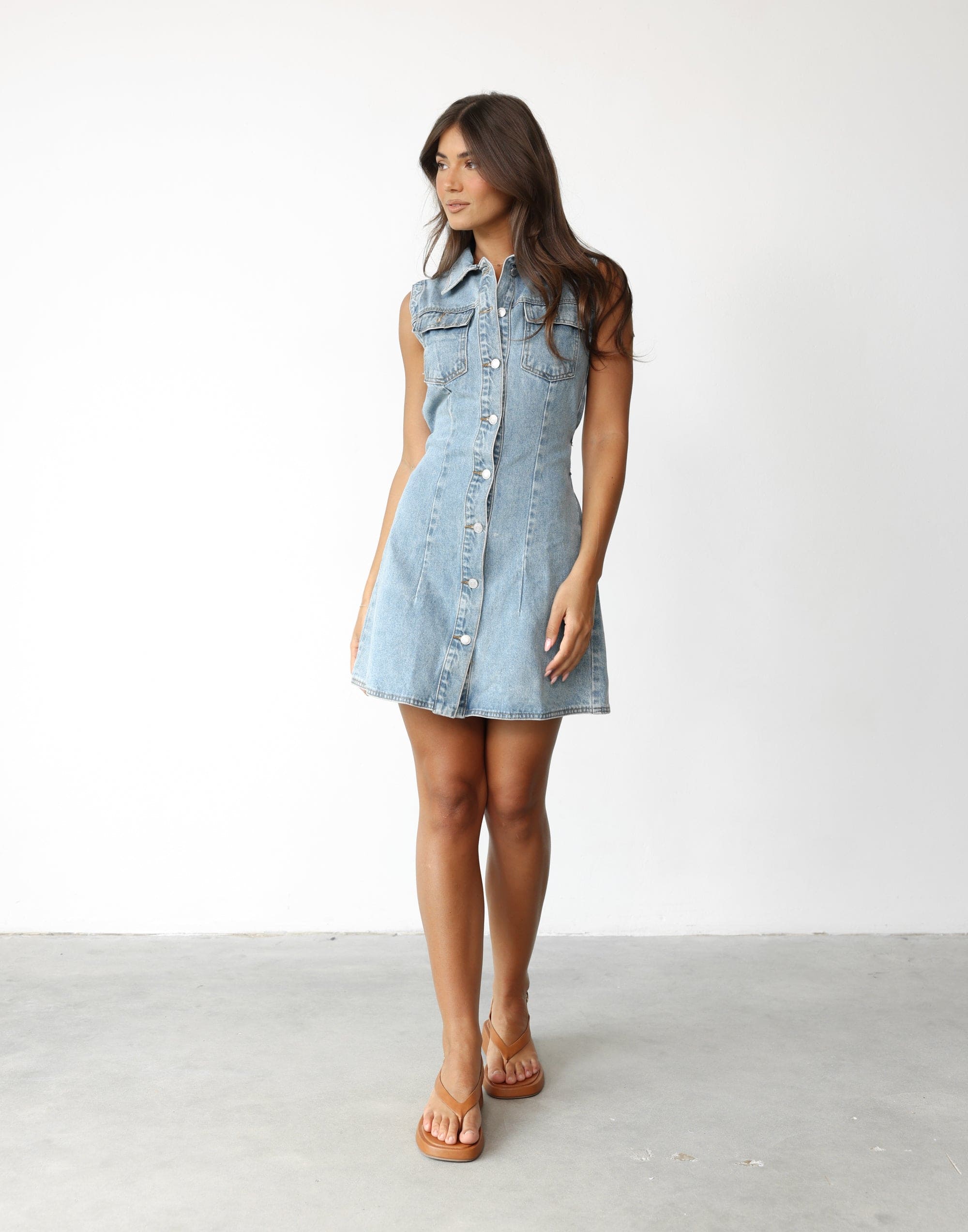 Winnie Mini Dress (Denim Blue)