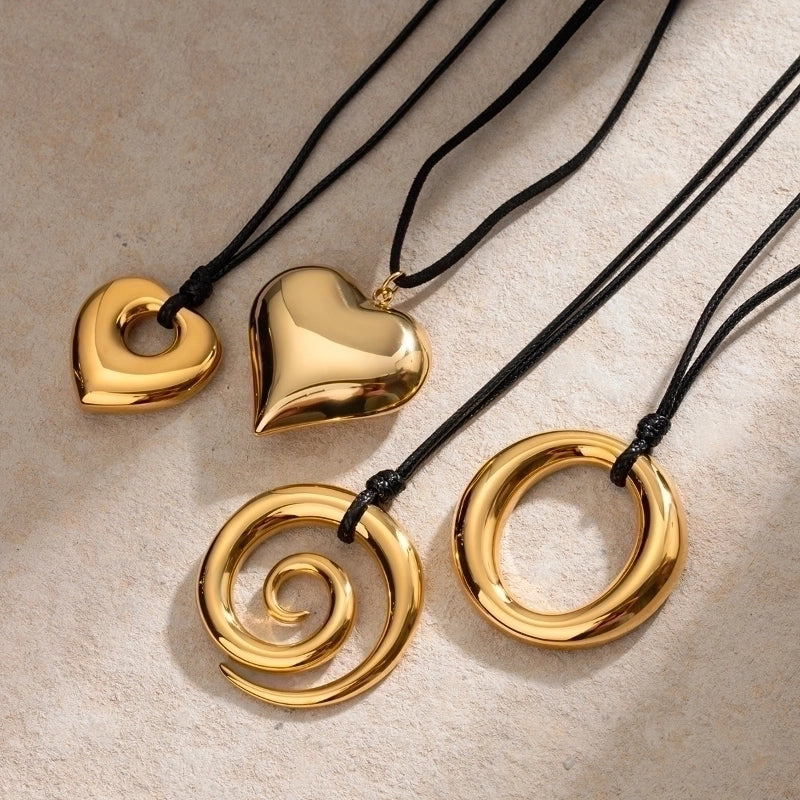 Vacation Minimalist Heart Shape 304 Stainless Steel Zircon 18K Gold Plated Plating Earrings Necklace