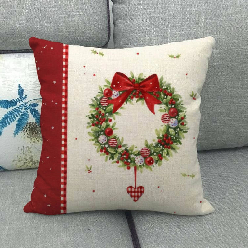 Christmas Casual Cartoon Linen Pillow Cases Couch & Sofa Decor